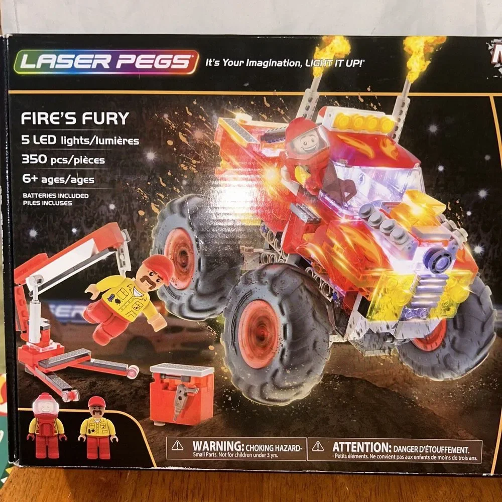 Laser Pegs Fire's‎ Fury Kids Monster Rally Building Toy Brand New In Box